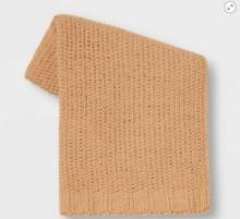 Solid Chenille Knit Throw Blanket, Gold-Tone, Retail $20.00