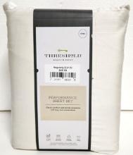 King Size Sateen Performance Sheet Set - Sour Cream - Threshold 100% Cotton, Retail $45.99