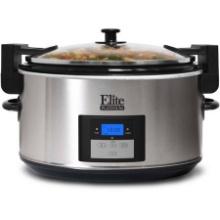 Elite Platinum 8.5 Qt. Stainless Steel Slow Cooker with Locking Lid, Retail $129.99