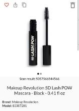 Makeup Revolution 5D Lash POW Mascara, Black, Retail $10.00