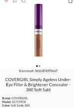 Covergirl Simply Ageless Under-Eye Concealer, 380 Soft Sable, Retail $15.00