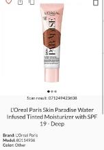 L'Oreal Skin Paradise Tinted Moisturizer w/SPF 19, Deep, Retail $15.00
