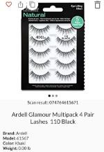 Ardell Glamour Multipack 4pr Lashes, Retail $12.00