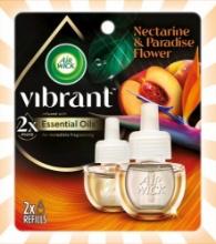 Air Wick Vibrant Plug in Scented Oil Refill 2ct, Nectarine & Paradise Flower