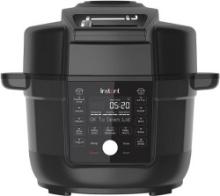 INSTANT 6.5 Qt. Duo Crisp Black Electric Pressure Cooker Air-Fryer w/Ultimate Lid, Retail $200.00