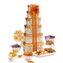 Broadway Basketeers Gourmet Food Gift Basket Snack Tower, Retail $50.00