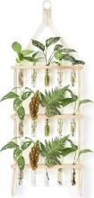 Macrame Plant Propagation Tubes, 3 Tier Boho Wall Hanging Plant Terrarium Vase, Retail $30.00