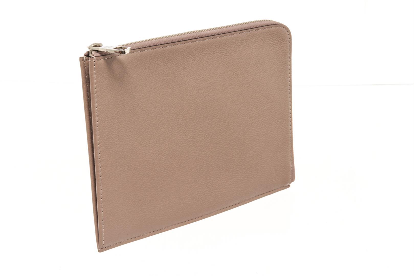 Louis Vuitton Taupe Leather Pochette Jules PM Cluch