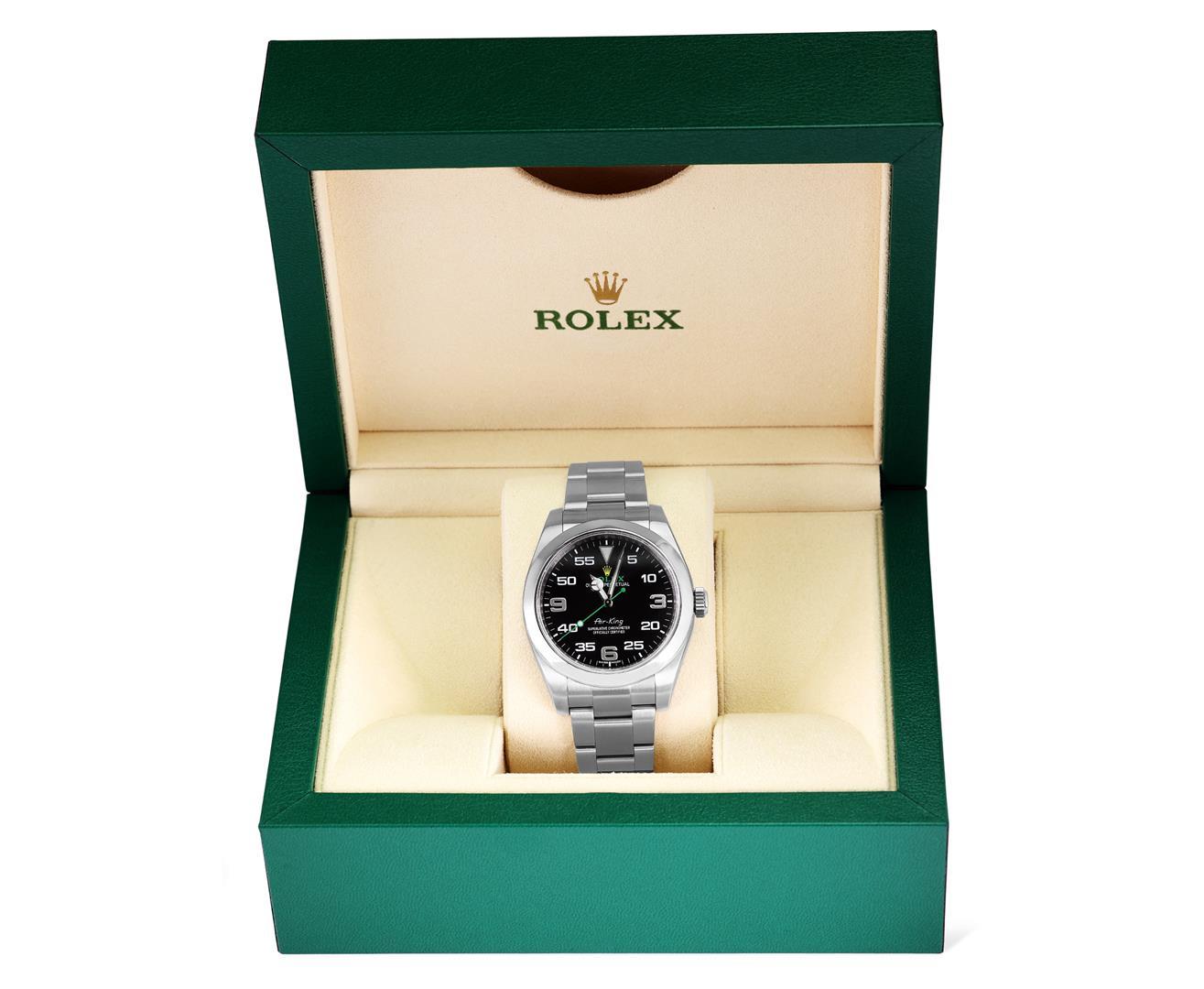 Rolex Mens Stainless Steel 40MM Air King With Rolex Box