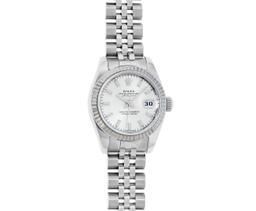 Rolex Ladies New Style Sapphire Quickset White Index Fluted Bezel Datejust 26MM