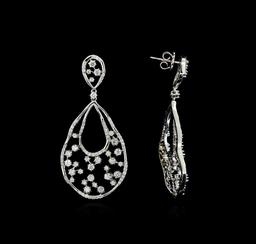 2.19 ctw Diamond Earrings - 14KT White Gold