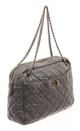 Chanel Grey Leather 2.55 Large Reissue Camera Shoulder Bag