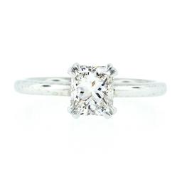 NEW Platinum GIA Certified 1.11 ctw Radiant Cut Diamond Solitaire Engagement Rin