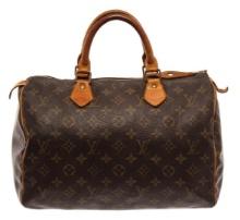 Louis Vuitton Brown Monogram Canvas Speedy 30 Satchel Bag