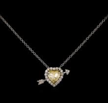 18KT Two-Tone Gold 2.25 ctw Diamond Pendant With Chain