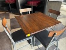 WOOD TABLE WITH 4 CHAIRS (TABLE 3 FT. X 3 FT. ) X $