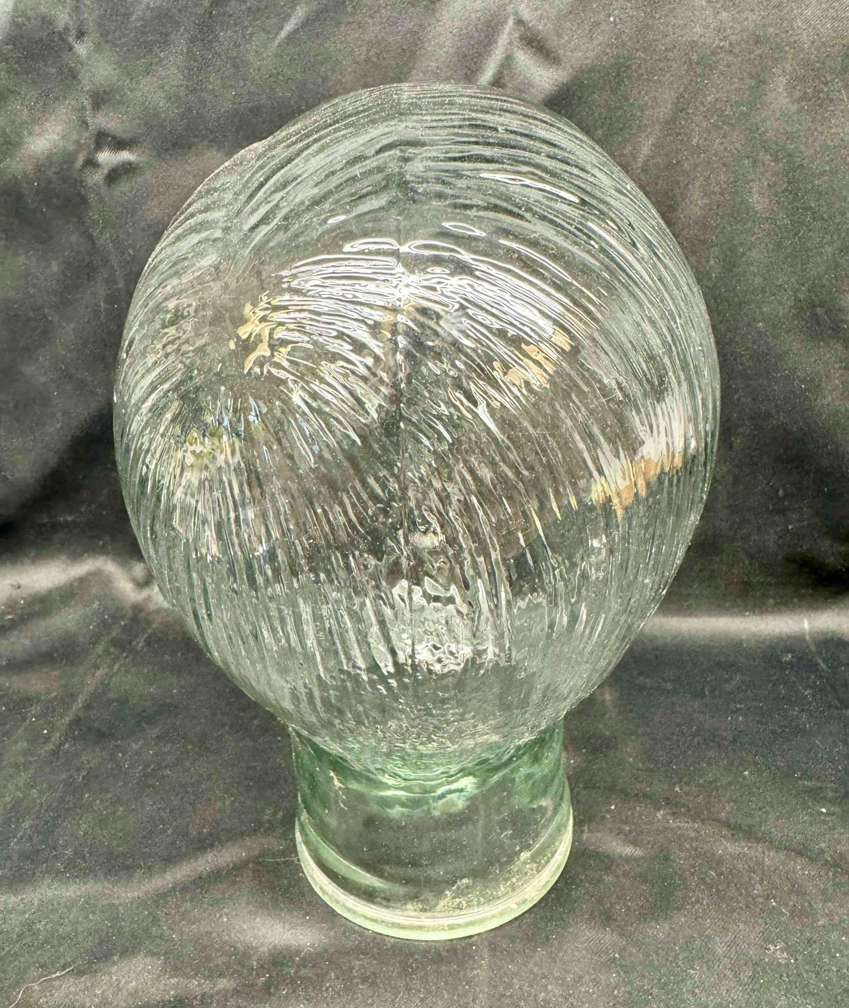 Vintage Life Size Clear Glass Mannequin Head