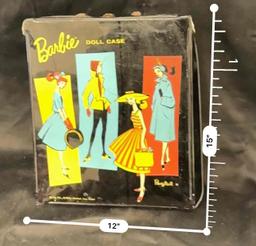Vintage 1958 Barbie in 1961 Storage case with large Wardrobe of Clothing
