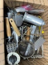 Box Full of Approximately 39 Vintage Kitchen Gadgets