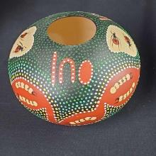 Native American Penobscot hand painted pottery by Kim Bryant Mini Strawberry