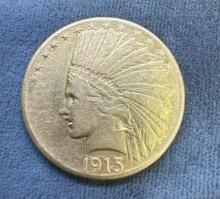 1915 Gold $10 Indian Head Gold Coin 16.37 Grams