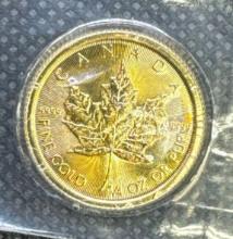 2021 1/4 Oz 9999 Fine Gold Canadian Maple Leaf Bullion Coin
