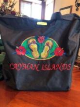 Embroidered Caymen Islands Tote Bag with Zipper & Christian Decor