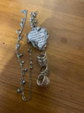 heart clip rings and necklace