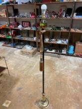 Tall Brass Based Floor Lamp with Decorative Tassels