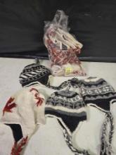 1-12 Count Bag of Assorted Style, New, Cold Weather Hats. 100 percent Wool, Made in Nepal.