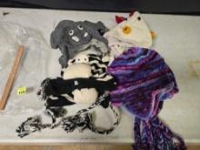 1-12 Count Bag of Assorted Style, New, Cold Weather Hats. 100 Percent Wool. Made in Nepal. Elephant,