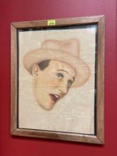 Vintage Framed Cowboy Painting by RM Walton