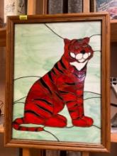 Decorative Stained Glass Tiger Wall Art