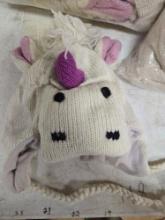 5 - 12 Count Bags of New, 100 percent Wool, Cold Weather Hats, Made in Nepal. Unicorns. 5 Times the