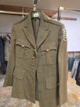 Vintage Military Dress Coat with Patches and Original Buttons.