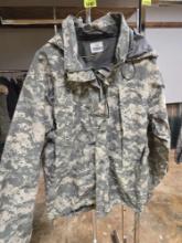 Military Camouflage Rain Jacket with Hood. No size Found.