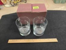 Set of 2, State of Oklahoma, Dome Dedication Glasses with Box. 2002.
