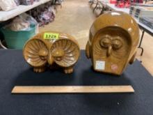 Pair of Vintage Jaru Jack and Ruth Hirsch Decorative Ceramic Owl Statues