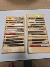 Ink Pen Collection with 2 Wood Pen Holders.