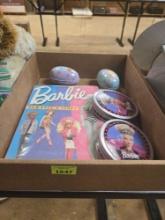 Box of Collectible Barbie Book and Tins. All one Money.
