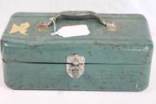 Metal single tray tackle box. Used.