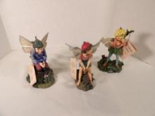 (3) DUNCAN ROYALE WOODLAND FAIRIES INCLUDING CHERRY TREE, CALLA LILY, AND ELM