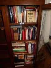 HUGE LOT OF BOOKS INCLUDING DEWEY'S HUMAN NATURE, ANIMAL FARM, COOK BOOKS, BILL O'REILLY, AND MANY