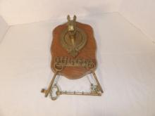 HORSE HEAD WALL HANGING FOR "OFFICE KEYS." BOARD APPROX 11 H X 9" W