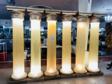 6PC LIGHTED DECORATIVE 7' COLUMNS