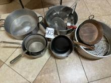 LOT OF LARGE POTS AND PANS
