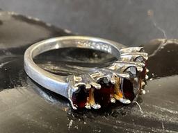 Sterling and Garnet Ring