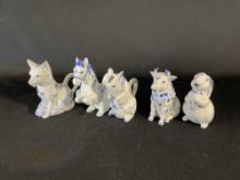 Country Friends Porcelain Animal Pitchers by Hallie Greer, The Franklin Mint, 13 pieces, 7 prints