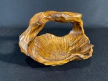 Hand carved unusual burl basket