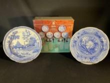 Spode Blue Room Collection Set of six Antique 10" Plates with original box